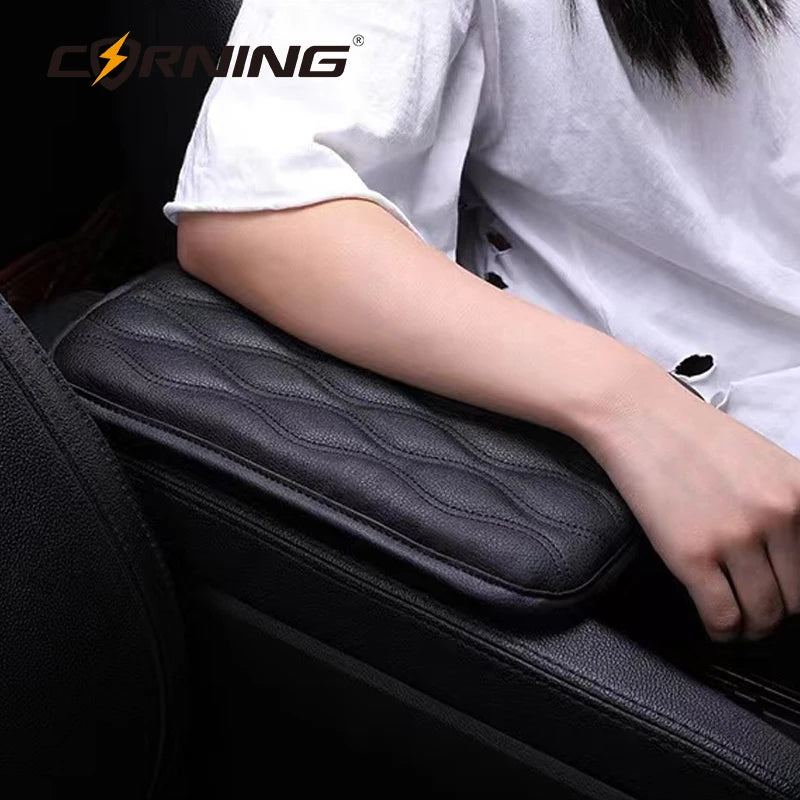 PU Leather Car Armrest Pad Cover Accessories Center Console Protector Cushion for Toyota Corolla Camry Rav4 Yaris Prius Prado