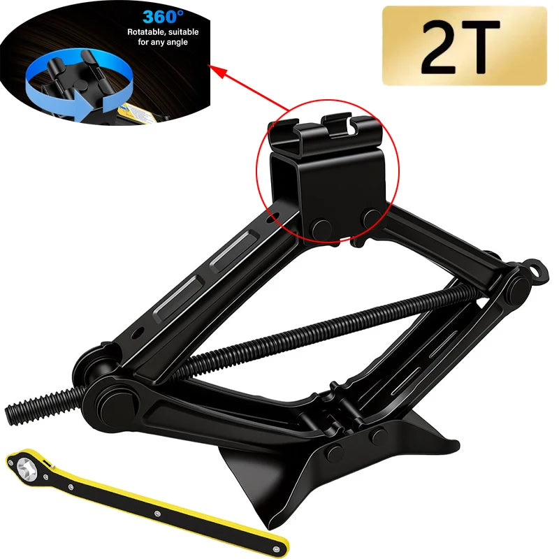 1.5T/2T Car Scissor Jack Auto Emergency Crank Lift Stand Labor-Saving Repair & Tire R lifestyle view