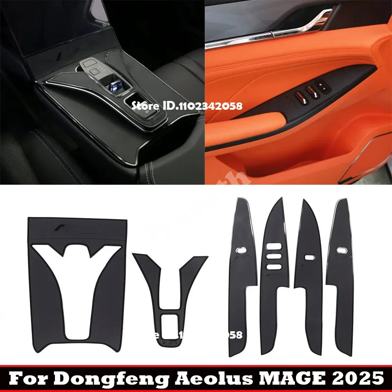 For Dongfeng Aeolus MAGE 2025 Interior Accessories Car Window Glass Switch Pad Armrest Center Console Anti Slip Gear Shift Pad