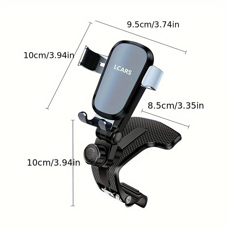Lcars Car Dashboard Phone Holder, 360-Degree Adjustable Car Phone Mount with Anti-Slip Silicone Clip [Multi-Angle Stability] Suitable for All Smartphones