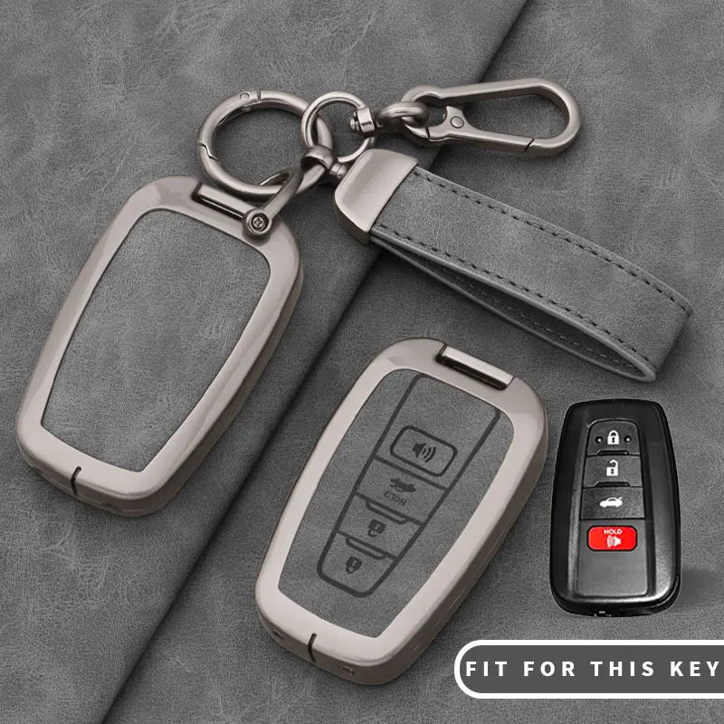 Leather Remote Key Chain Ring Case Cover Shell Protect For Toyota CHR Camry Corolla R alternate view