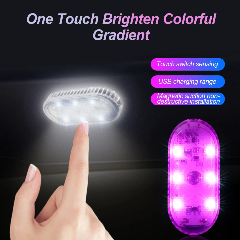 1 PC Multi Color Car Light Wireless LED Touch Light Roof Light Sensor Read Lamp Mini alternate view