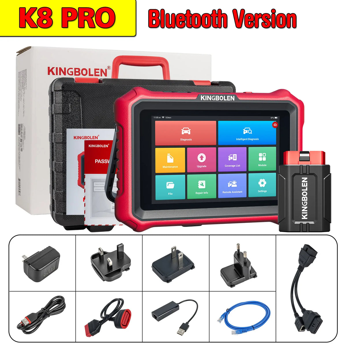 KINGBOLEN K8 PRO K8 ELITE Lifetime Free Update Car Diagnostic Tools Online ECU Coding Bidirectionnal All Service OBD2 Scanner