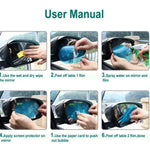 4pcs Car Rearview Mirror Protective Film Side Windows Sticker, Anti Fog Glare Rainp additional angle