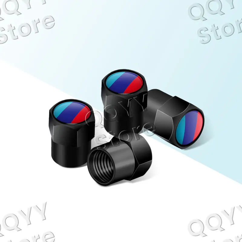 4pcs Metal Alloy Car Wheel Tire Valve Caps | Waterproof Dustproof Tire Stem Covers lifestyle view
