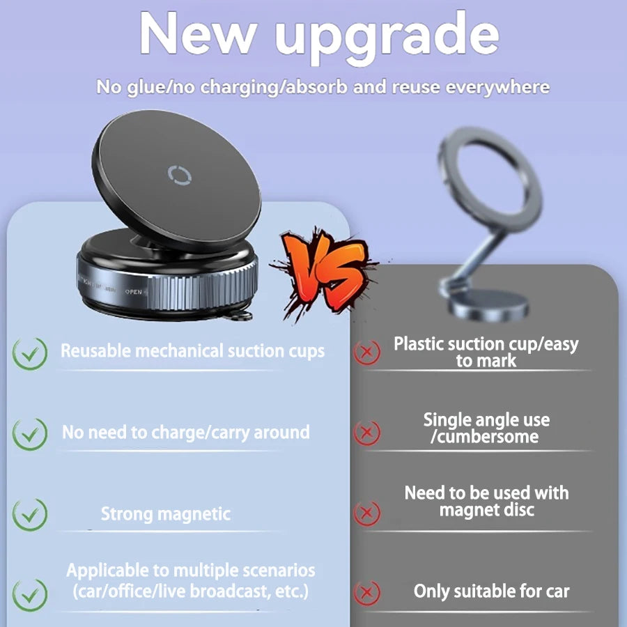 MagSafe Magnetic Car Phone Holder 360° Rotation Vacuum Suction Mount alternate view