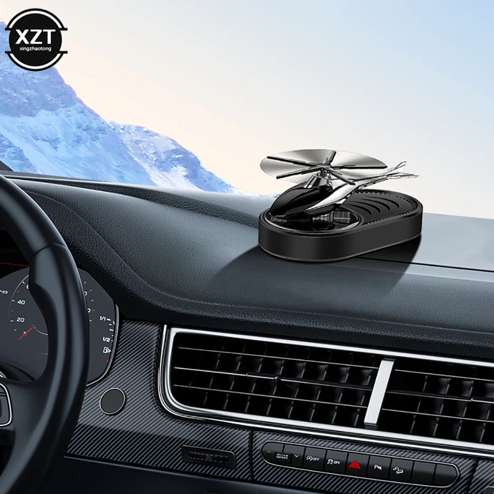Car Air Freshener Helicopter Solar Power Plane Fragrance Diffuser Ornament Perfume Freshener Auto Accessories Dashboard