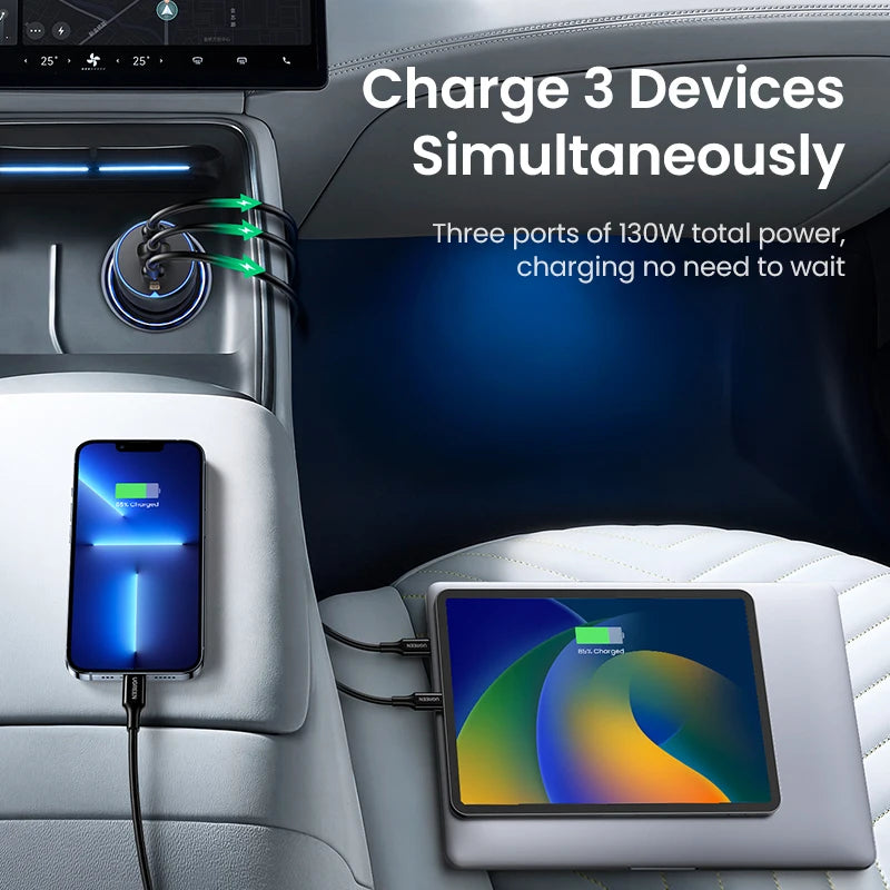 【New-in】UGREEN 130W Car Charger Fast Charging PD Quick Charger USB Type C Phone Charg lifestyle view