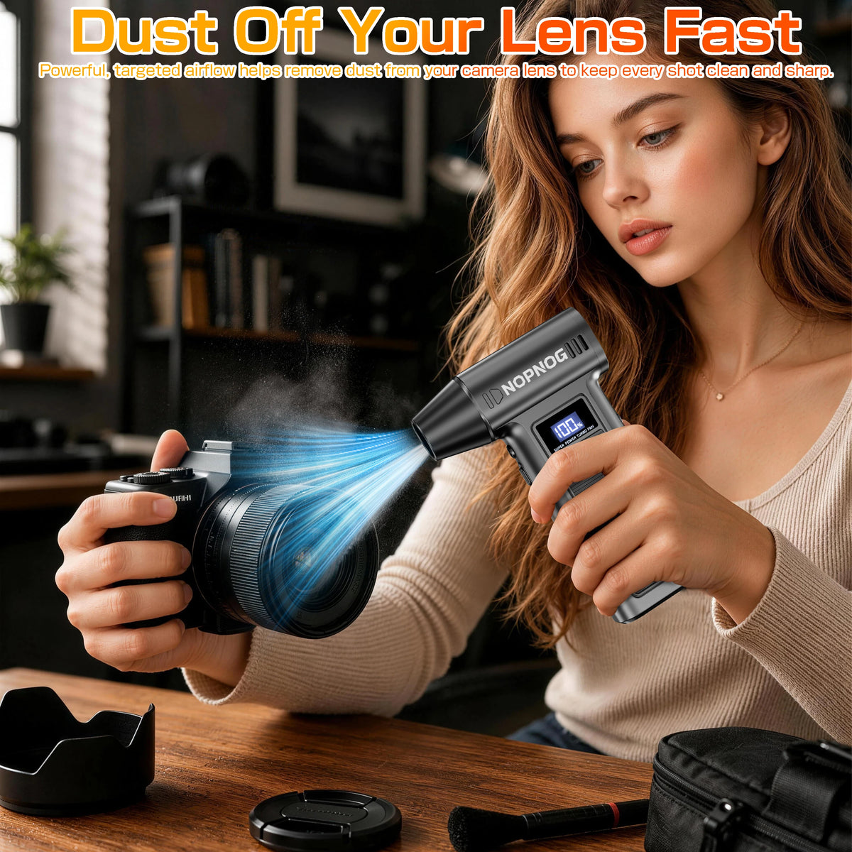 Car Vacuum Cleaner Air Duster Electric Dust Collector Air Blower Turbo Fan Cleaning Tools Hair Dryer Auto Accessories for Home Outdoors Camping RV Truck Trailer Universal