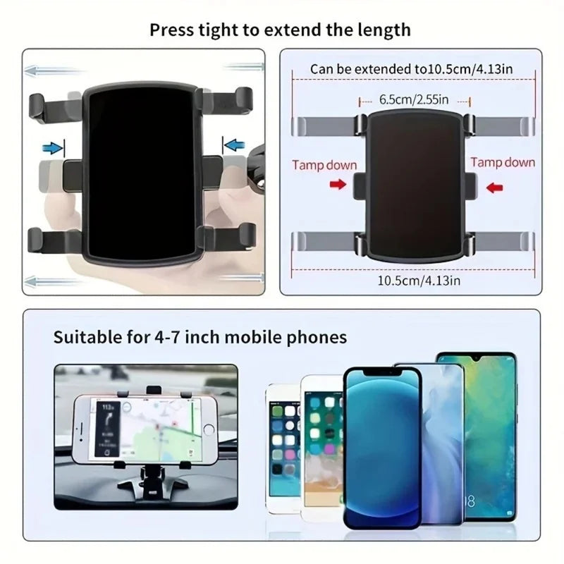 Car Phone Holder Dashboard Clip Mount for iPhone Samsung Xiaomi lifestyle view