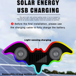 1X Solar Powered Car Neon Light Cool Bat-shaped Dynamic Atmosphere Light Wireless Led close-up view