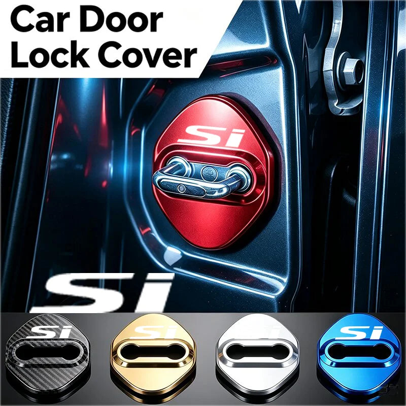 4PCS Stainless Steel Car Door Lock Cover Anti Rust Protective Buckle Sticker Decals For Honda Si Aut