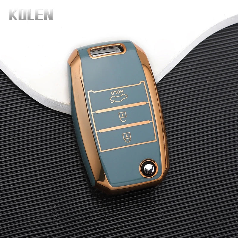 TPU Car Flip Key Case Cover Shell Fob For KIA RIO 3 K2 K3 K4 K5 Sportege Picanto Optima Soul Ceed Sorento Forte Stinger Cerato