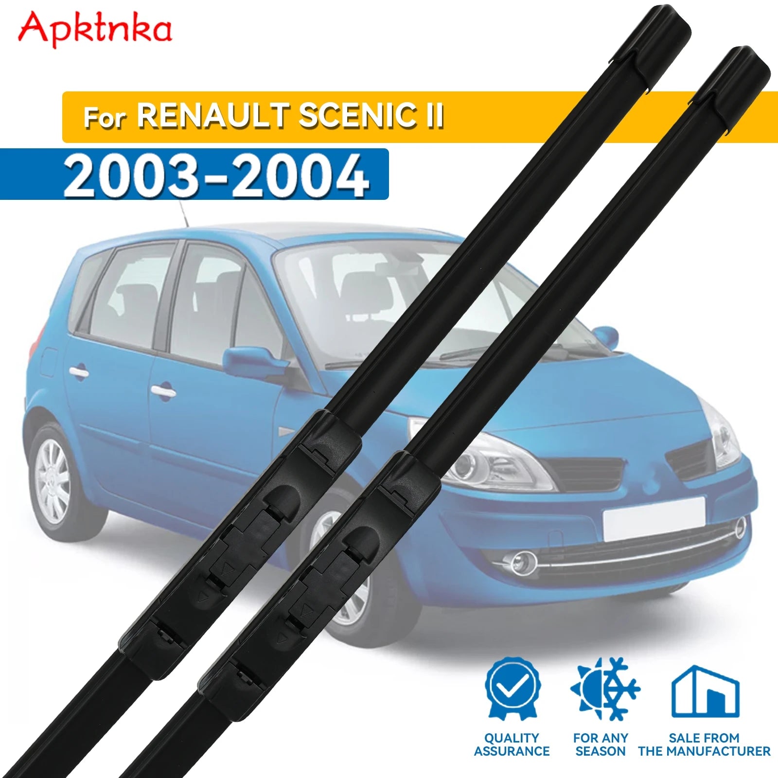 Xukey Front Windscreen Wiper Blades Set for Renault Grand Scenic / Scenic 2 II 2003 2004 | 26" + 21"