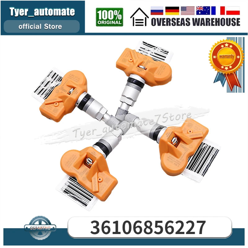 4PCS TPMS Tire Pressure Monitoring Sensors 433MHz | For BMW 128I 328I 528I 550I 650I 740I M6 X3 Z4 M