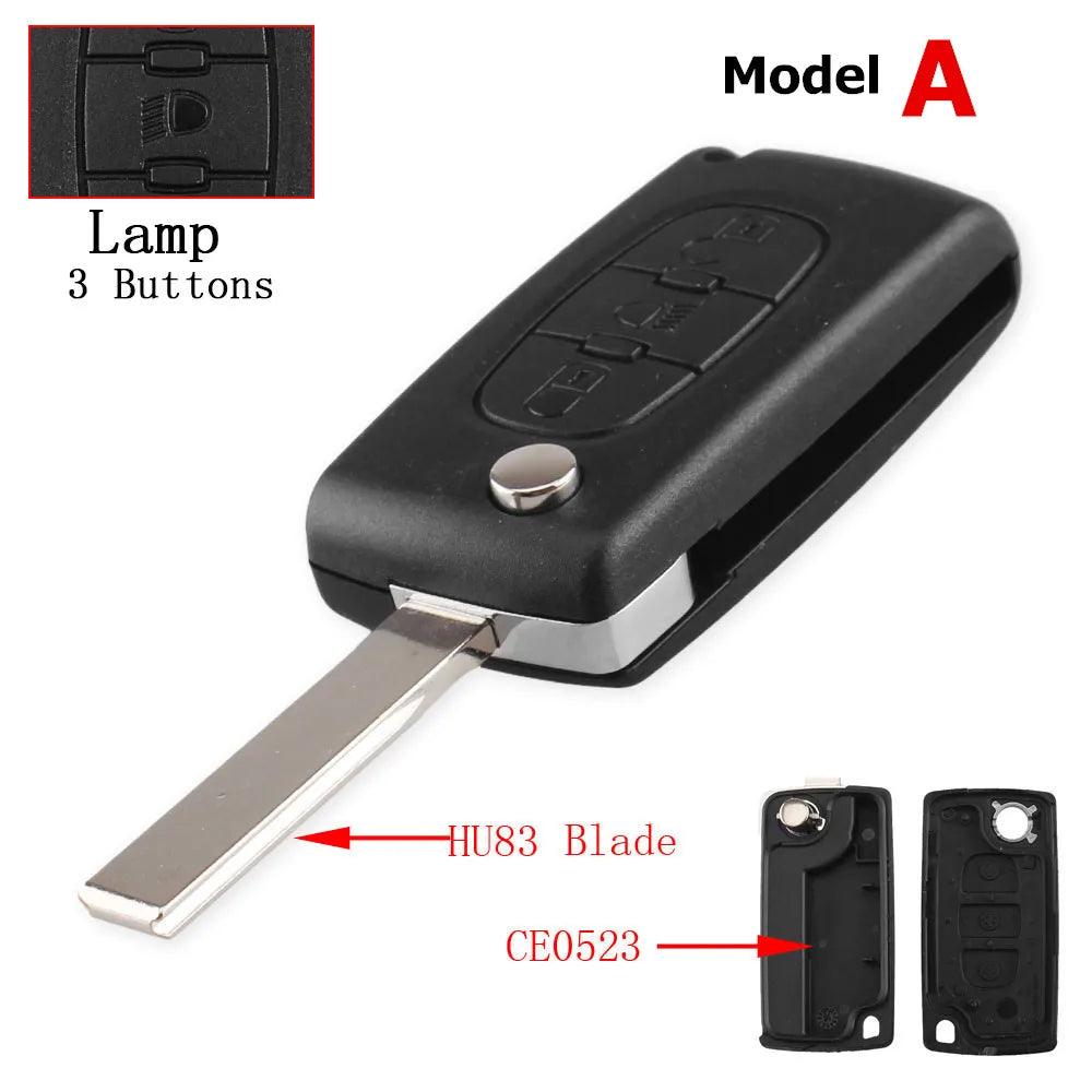 2 / 3 / 4 Buttons Remote Key Case Fit for Peugeot 207 307 308 407 607 807 Citroen C additional angle