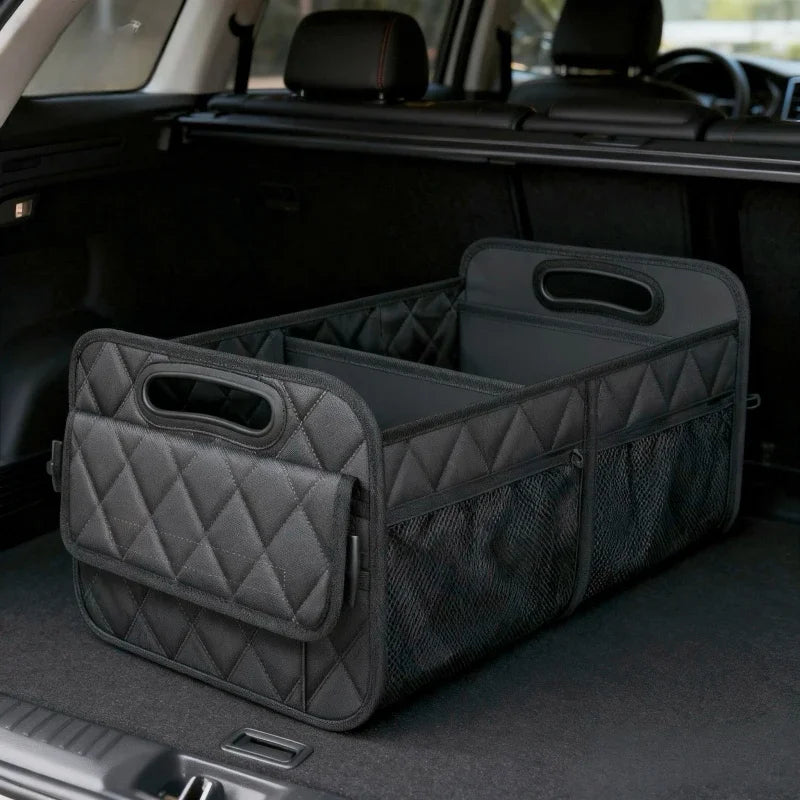 Waterproof Polyester Car Trunk Organizer for SUV with 6 Pockets Vehicle Storage Accessory