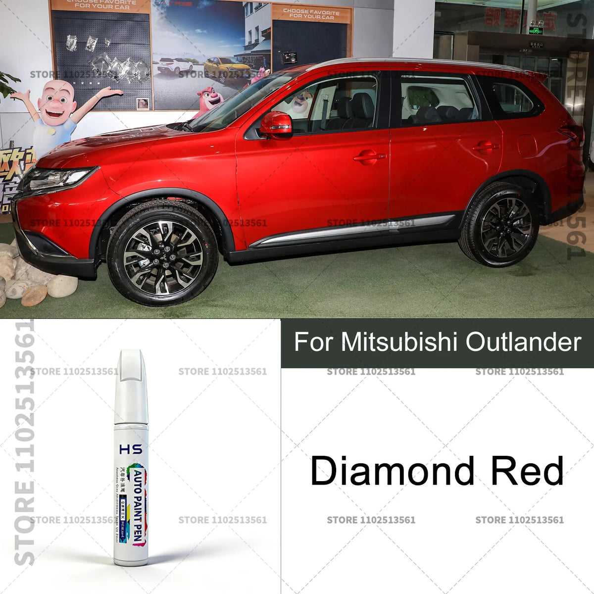 For Mitsubishi Outlander White W17 W85 Black Red P26 Gray AB Car Paint Repair Pen Tou lifestyle view