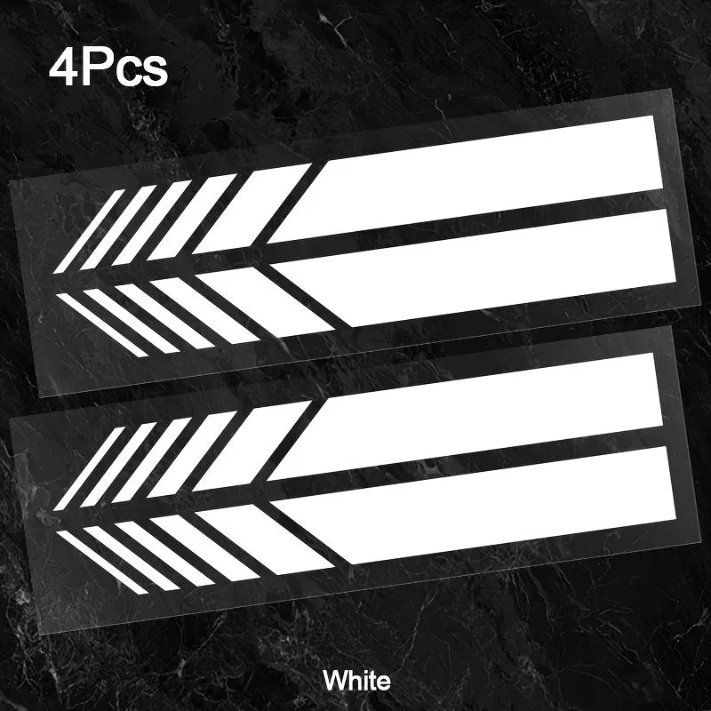 Classic JDM Reflective Stripes Vinyl Decal Kit | 4pcs Self-Adhesive Car Body Sticke additional angle