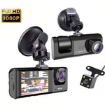 Dash Cam W/ IR Night Vision Loop Recording & 2" IPS Screen 1080P 3 Camera ， DVR recor alternate view