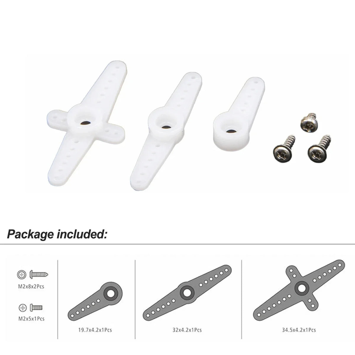 DSpower 25T 28T RC Servo Arm Double Head Round Type Steering Gear Accessories Set for RC Car Drone Plane Parts Emax JX Feetech