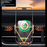 Car Unicersal Air Vent Electric Rotating Opening Closing Phone Holder 15W Wireless Charg detail view