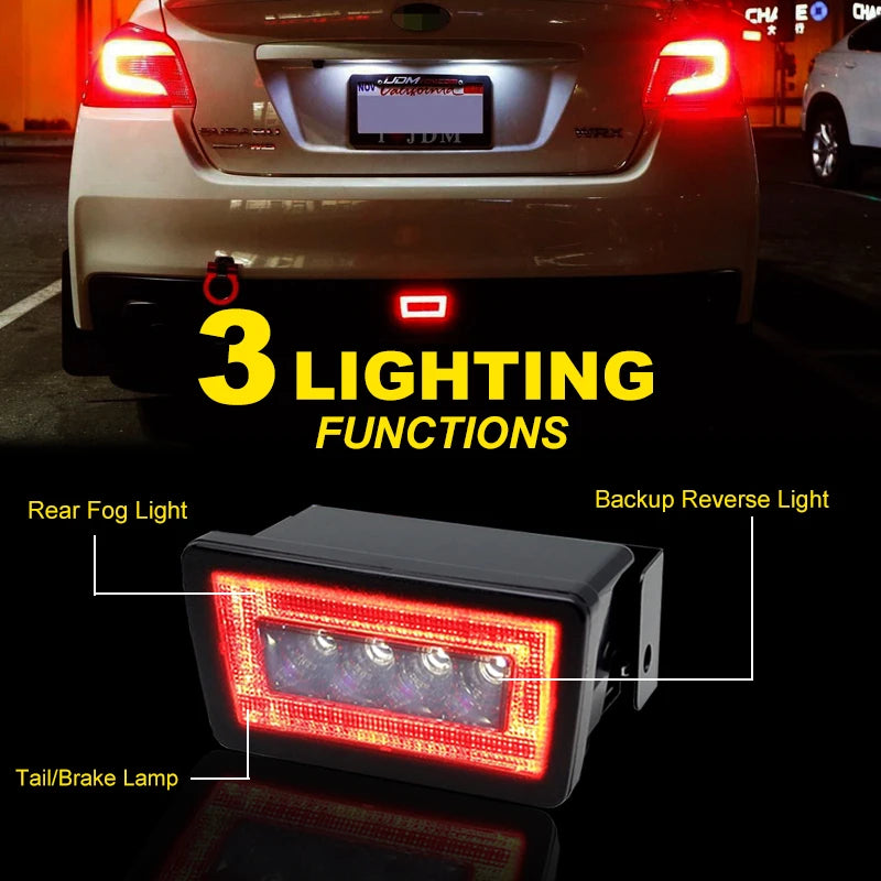 For Subaru Impreza WRX/STI or Crosstrek 3-In-1 Full LED Rear Fog Light Function as Ta alternate view