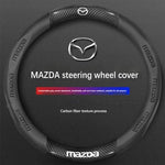 Mazda Carbon Fiber & Leather Steering Wheel Cover | Premium Interior Upgrade