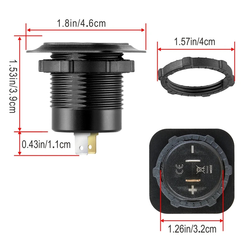 Car Charger Socket PD3.0 & QC3.0 | Dual USB C Fast Charger for Cars and Motorcycles additional angle