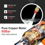 Cordless 60Bar Electric High Pressure Car Wash Gun Washer Supplies Foam Generator Spray Cleaner Car Wash Cleaning Machine