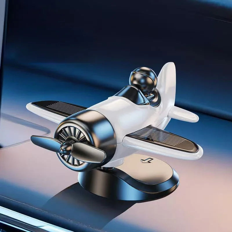 1 Pcs Solar Powered Rotating Airplane Car Dashboard Ornament 360° Auto Spin Decor Airplane Ornaments Car Interior Decoration
