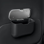 Car Trash Can with Lid Button | PU Leather Hanging Auto Interior Organizer alternate view