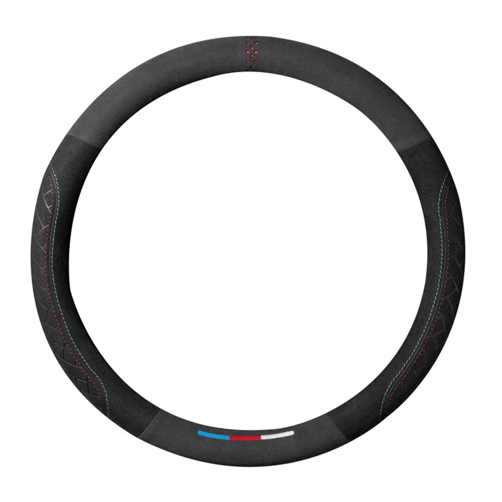 Steering Wheel Cover Suede Leather Breathable Anti Slip 37-38cm alternate view
