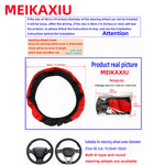 PU leather checkered embossed multi-color car rimless steering wheel cover suitable fo close-up view