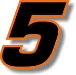Car Sticker Exterior Accessories Car Custom Race Number Square Font Black with Orange Border Sticker Graphic