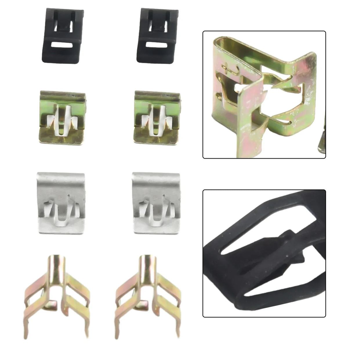 20X Universal Car Clip Instrument Panel Metal Rivet Auto Console Dashboard Radio Decor close-up view