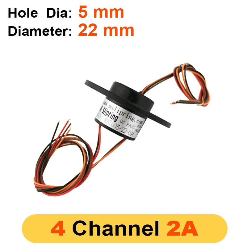 2/4/6/12 Channels 2A Hollow Shaft Slip Ring  Rotation Connector with 5mm Hole rings for Camera Gimbal / Ferris wheel Rings