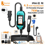 feyree 4.3 Inch Touch Screen Portable EV Charger | 7kW 32A Smart WiFi for Tesla additional angle