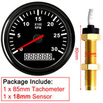 3000RPM Tachometer 85mm with Sensor | Diesel Engine Marine Boat Car RPM Gauge Hour additional angle