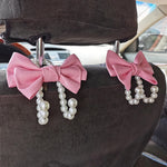Bowknot Pearl Car Seat Back Organizer Clip Hanger additional angle