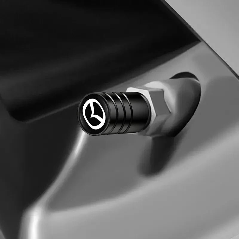 Aluminum Tire Valve Stem Caps for Mazda Models | Metal Air Valve Covers detail view