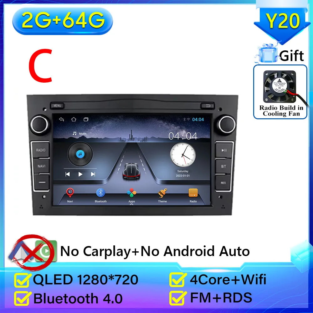 Car Radio Android Auto For Opel Corsa C D Vivaro Astra H J Vectra Antara Zafira Mer additional angle
