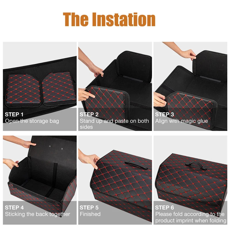 Car Trunk Organizer Box, Large Capacity, Auto Multiuse Tools, Storage Bag, Stowing, additional angle