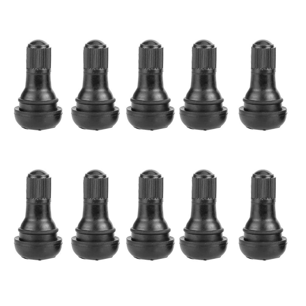 10/25Pcs TR412 Snap-in Black Rubber Tubeless Tire Valve Stems for ATV Car Motorcycle | D detail view
