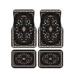 Red Bohemian Paisley Print Car Floor Mats 4Pcs Universal Anti-Slip Auto Carpet Interio close-up view