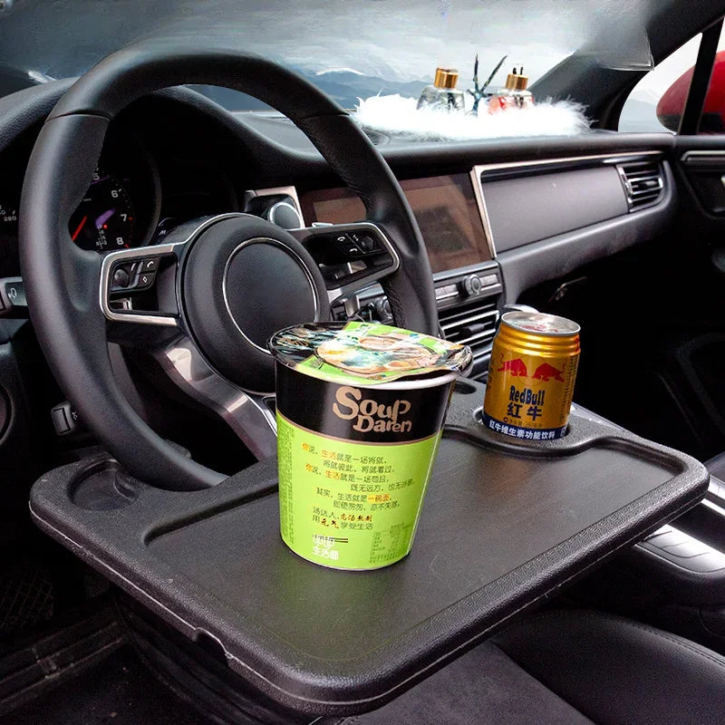 Car Steering Wheel Dining Table Auto Multi-functional Dinner Plate Drink Holder Writing Desk Multi-f