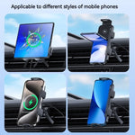 15W Universal Car Phone Wireless Charger Holder | 360° Rotation Mount for Samsung G additional angle