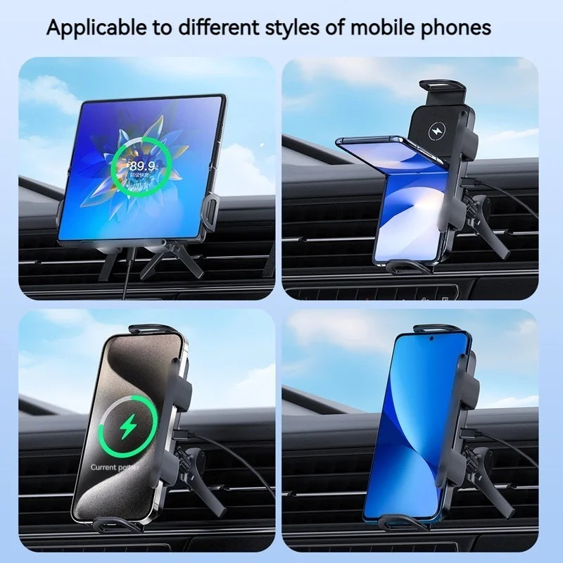 15W Universal Car Phone Wireless Charger Holder | 360° Rotation Mount for Samsung G additional angle