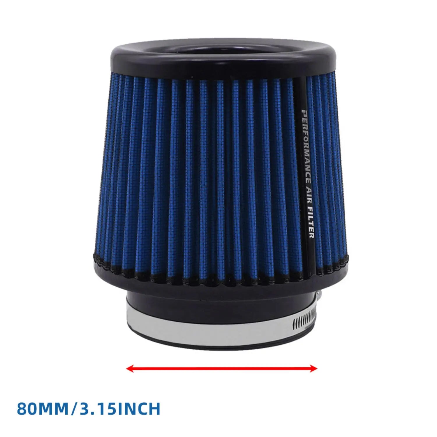 Universal 63/76/80mm Cone Air Intake Filter | Washable High Flow Cold Air Intake for Car detail view