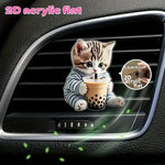 Acrylic Car Vent Clip Aromatherapy Air Freshener Holder 2D Decorative Air Conditioning Vents Accessory for Vehicle Interior